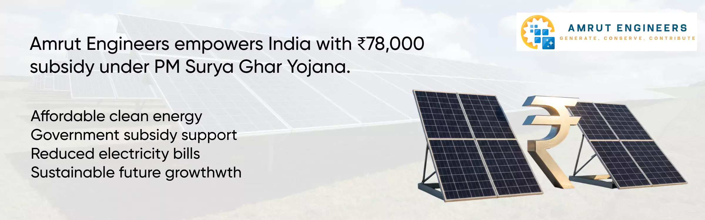 Amrut engineers provide high tech solar panels banner solar energy clean energy (2)